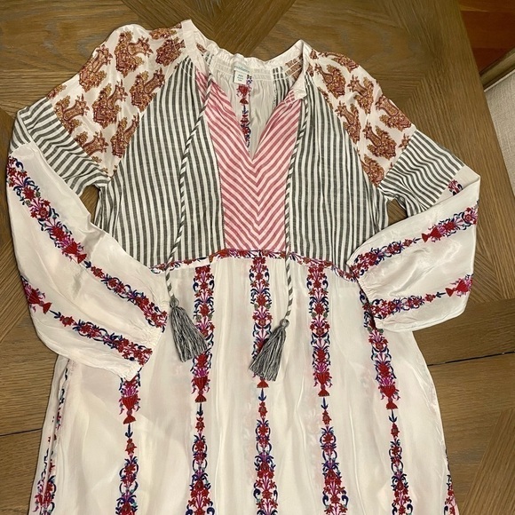 Sundance Laisella Embroidered Maxi Kaftan Dress long sleeve - Picture 5 of 15